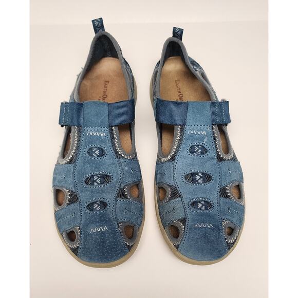 Earth Origins Campy Fisherman Sandals Suede Leather Color Blue Size 9.5M - Picture 5 of 9